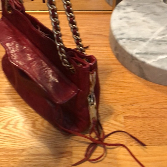 Rebecca Minkoff Swing Double Chain strap red burgundy - Picture 4 of 4